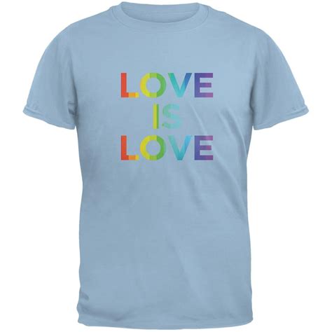 Lgbt Gay Pride Love Is Love Light Blue Adult T Shirt Medium