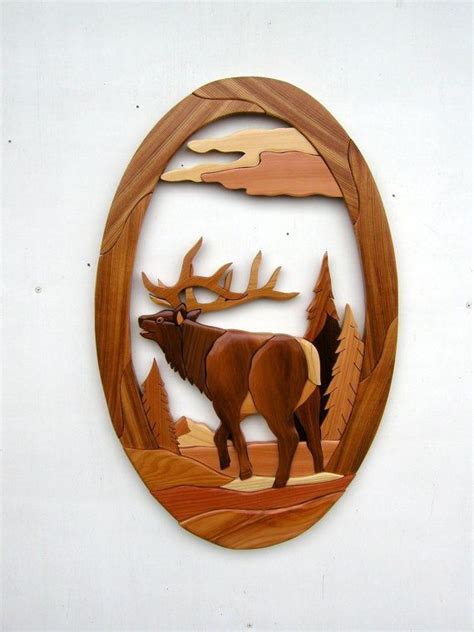 Intarsia Carpintería Patrón Elk Woodworking Patterns Woodworking