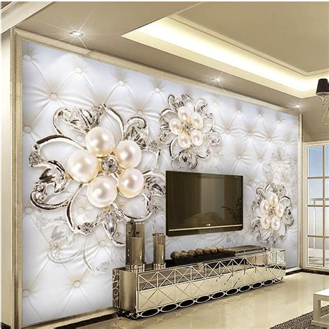 Beibehang Large Fresco Wallpapers Custom 3d 3d Diamonds Flowers Soft