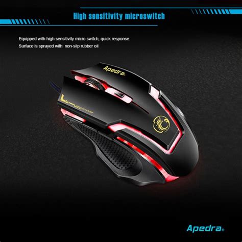 Apedra A9 Wired Gaming Mouse 6d Optical Professional Mouse