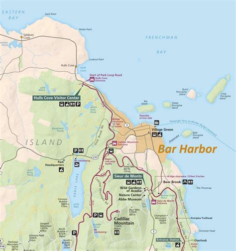 Tourist Map Of Surroundings Of Bar Harbor