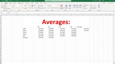 How To Calculate The Average In Excel Youtube