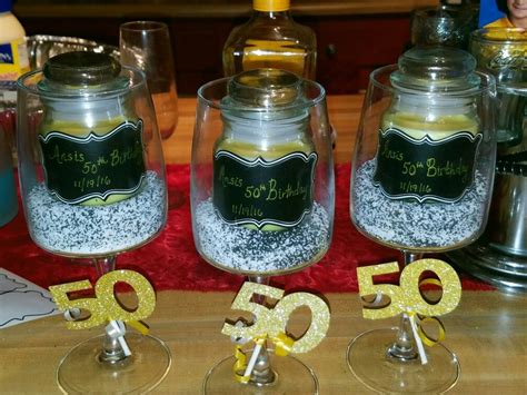 The range includes invitations, banners, door signs, centerpiece sticks, cake toppers, party signs, wine and beer labels, and lots more—all of which can be customized for any age. 50 th Birthday Centerpiece … (With images) | 50th birthday ...