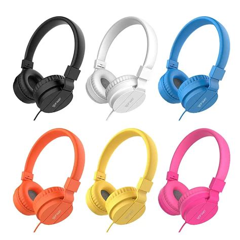 Cute Headband Stereo Headphones Microphone Portable Wired Headset For