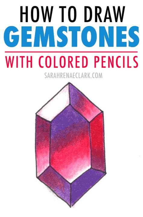 How To Draw Gemstones With Colored Pencils Adult Coloring Tutorial