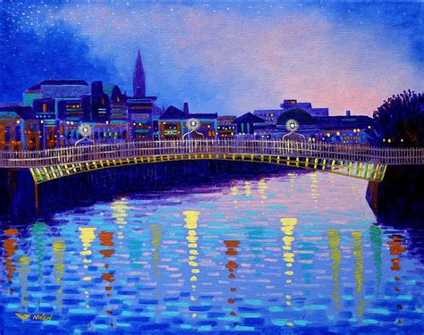 Ha Penny Bridge Dublin Painting By John Nolan Pixels
