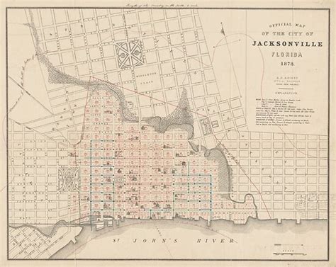 Vintage Map Of Jacksonville Fl 1878 Poster By Bravuramedia Redbubble