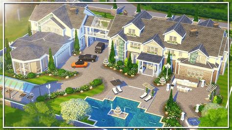 Luxury Mega Mansion The Sims 4 Speed Build No Cc Mansions Sims
