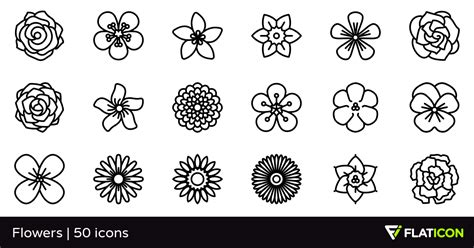 Flowers 50 free icons (SVG, EPS, PSD, PNG files)