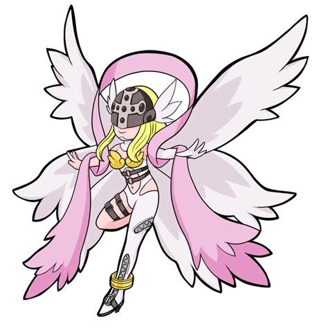Angewomon Digimon Absurdres Highres 1girl Angel Angel Girl Belt Mask Smile Solo Wings