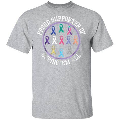 Awesome Proud Supporter Curing All Cancers Ribbons Awareness T Shirt