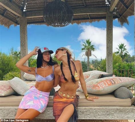 Dua Lipa Looks Sensational As She Poses Wearing A Bikini With Bella Hadid