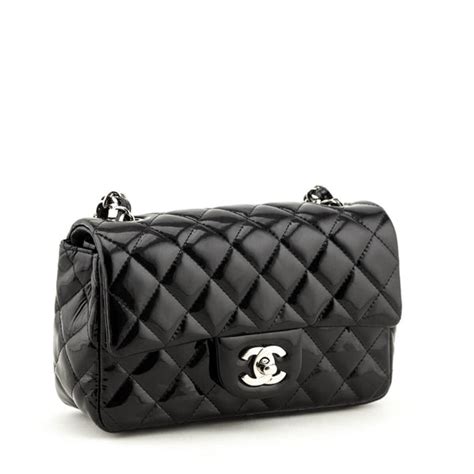 Chanel Black Patent Leather Quilted Mini Flap Bag Shw Shop Chanel Ca