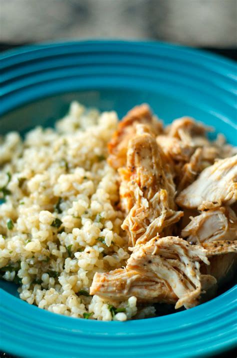 This literally will take you 2 minutes to put together, maybe 1 minute only. Crock Pot Salsa Chicken on Brown Rice
