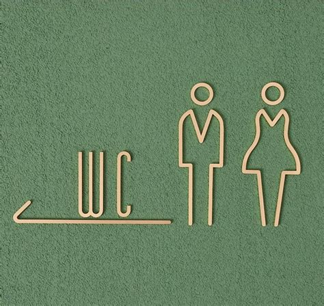 Brass Restroom Door Sign Gold Bathroom Sign Male And Female Etsy