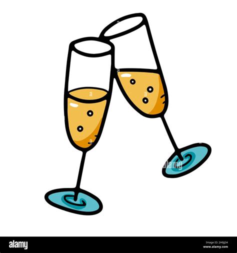 Two Clinking Glasses Champagne Stock Vector Images Alamy