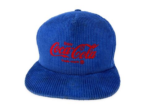 Vintage Coca Cola Hat Corduroy Snapback Cap 80s 90s Coke H12 Etsy