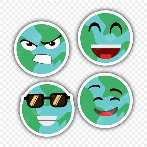 Gambar Koleksi Stiker Emoji Bumi Lucu Syok Stiker Emoji Garis Png