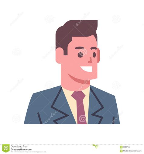 Male Happy Smiling Emotion Icon Isolated Avatar Man Facial Expression