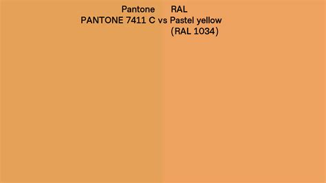 Pantone 7411 C Vs Ral Pastel Yellow Ral 1034 Side By Side Comparison