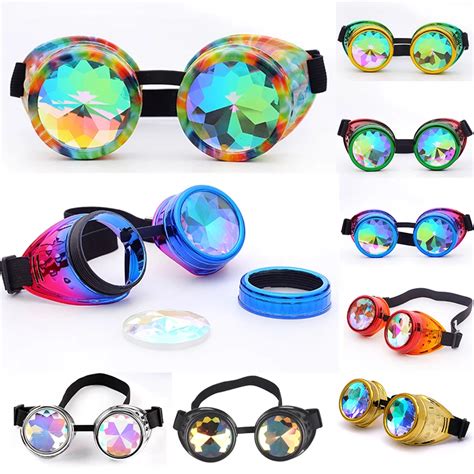 Unisex Glasses Cosplay Prop Glasses Steampunk Glasses Rhinestone Round Glasses Punk Sunglasses