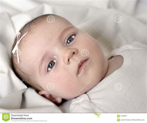 Baby On White Blanket Stock Image Image Of Pacifyer Born 5132637