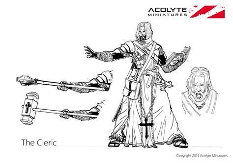 32mm Acolyte Miniatures Cleric Cleric 32mm Concept Art Gallery