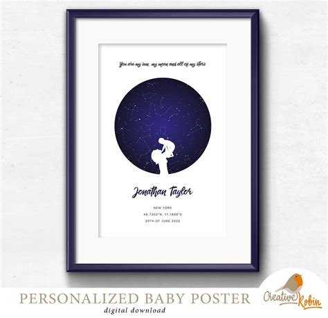 Baby Birth Star Map Personalized Constellation Map Night Sky