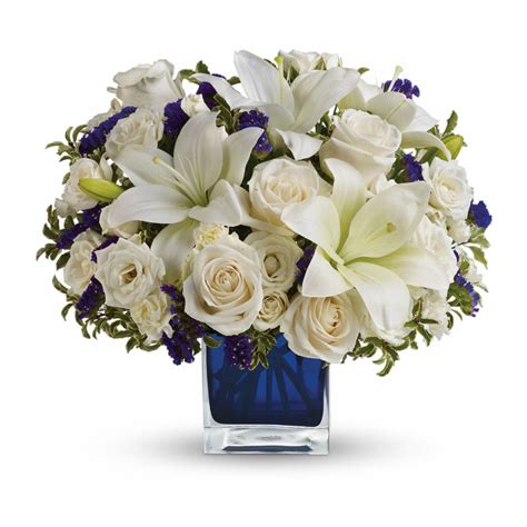 Sympathy Flowers For Home Sapphire Skies Bouquet Same Day Delivery