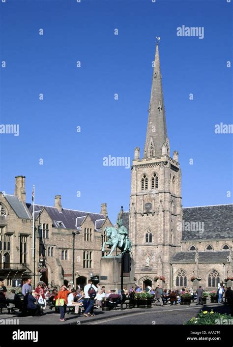 Durham Market Place With St Nicholas Church And Statue Of 3rd Marquess