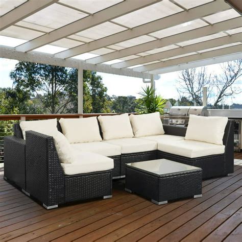 Outdoor Patio Furniture Sets Pe Rattan Wicker Sofa Sectional With Beige