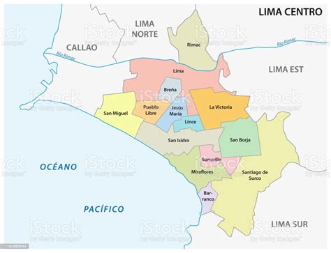 Ilustración De Lima Centro Del Área Administrativa Y Política Del Mapa