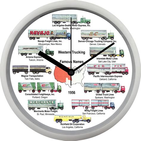 1956 Famous Western Trucking Companies Wall Clock – Heartland Diecast