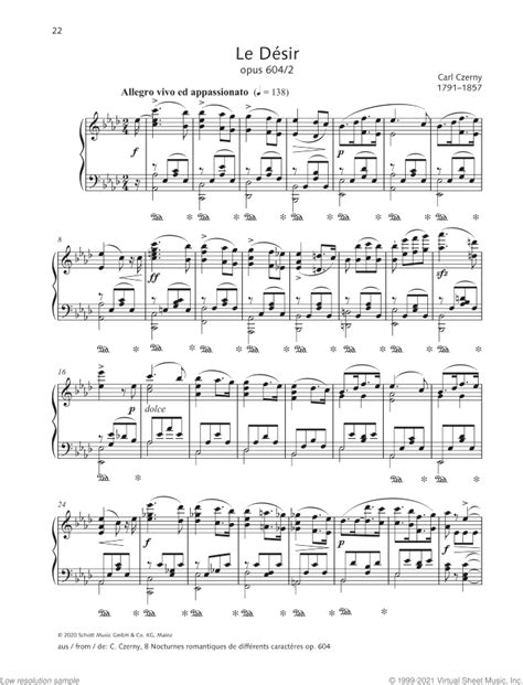 Le Desir Op 604 2 Sheet Music For Piano Solo