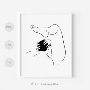 Erotic Line Art Print Oral Sex Scene Svg Minimal Erotic Drawing
