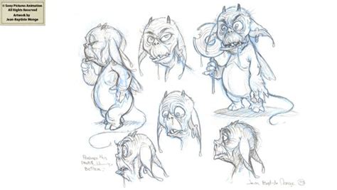 Some Sketches Of Different Animals And Their Faces