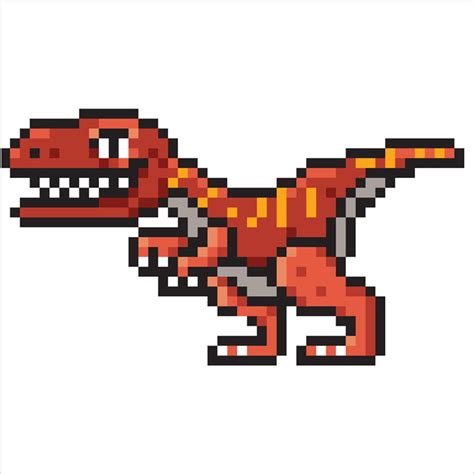 Pixel Art Dinosaure Raptor