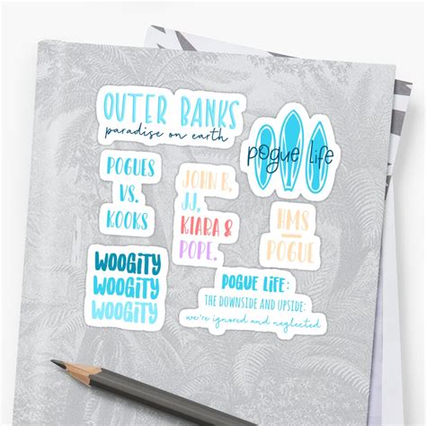 Outer Banks Sticker Pack 2 Sticker By Mutualletters Redbubble