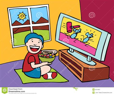 Kid Watching Tv Royalty Free Stock Photography Image 9314687