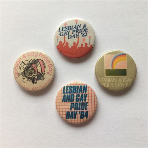 4 Vintage Remake Lesbian And Gay Pride Day 80s Pinback Button Etsy
