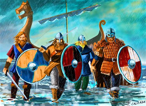 Vikings Landing At Lindisfarne Northumberland Viking Art Viking