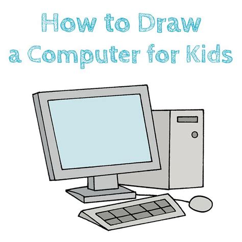 How To Draw A Computer Easy For Kids Elementary Drawing Drawing