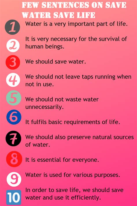 Few Lines On Save Water Save Life In English For Kids