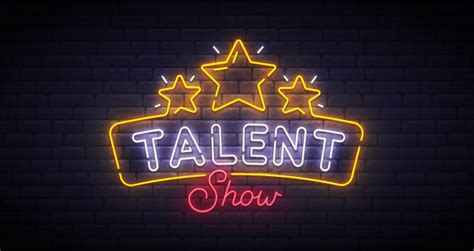 Thu jan 28 1:28 pm. Talent show neon sign | Premium Vector