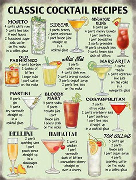 Classic Cocktail Recipes Alcohol Drink Recipes Drinks Alcohol