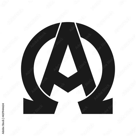 Alpha And Omega Symbol Glyph Icon Clipart Image Isolated On White