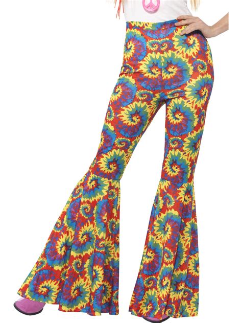 Smiffys Costumes Adults Womens 70s Flared Groovy Tie Dye Disco Pants Costume Medium 10 12