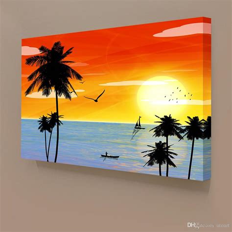 Sunset Scenery Painting For Kids Scenery