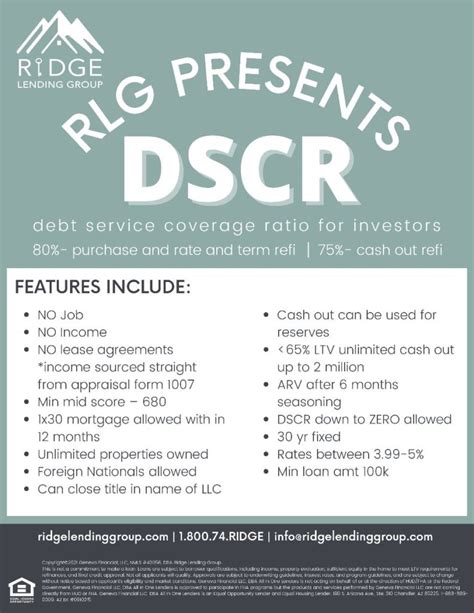 Rlg Presents Dscr A New Product For Investors Ridge Lending Group