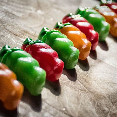 the hot chilli challenge with 9 gummy chillies